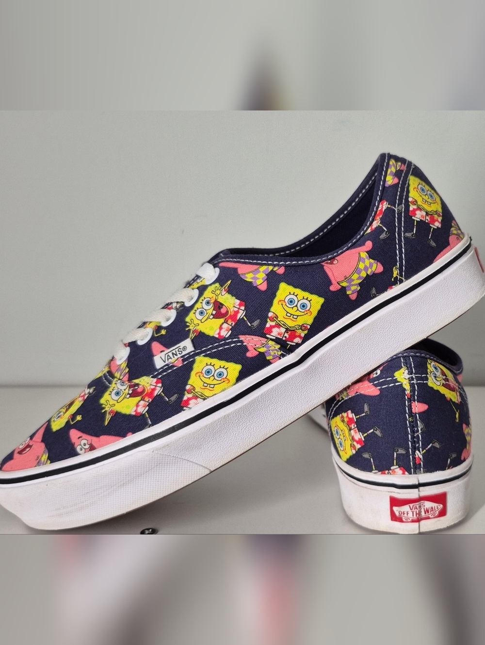 Vans x SpongeBob Navy Canvas Slip-On Sneakers Patrick 9 Men & 10.5 Women  Summer